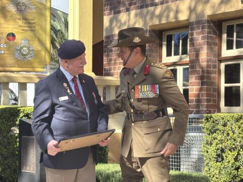 BRIG Bill Date Presenting Tony Wadeson with Life Membership Award