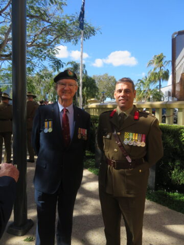 31stBn Assoc Member Chris Pyke RFD with BRIG Mark Armstrong CSC