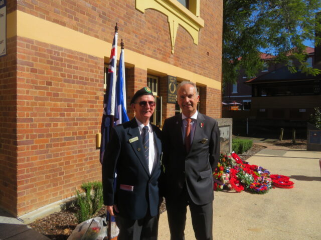 31st Bn Assoc Member Martin O'Sullivan with Hon French Consul Mr. Alain Etchegaray